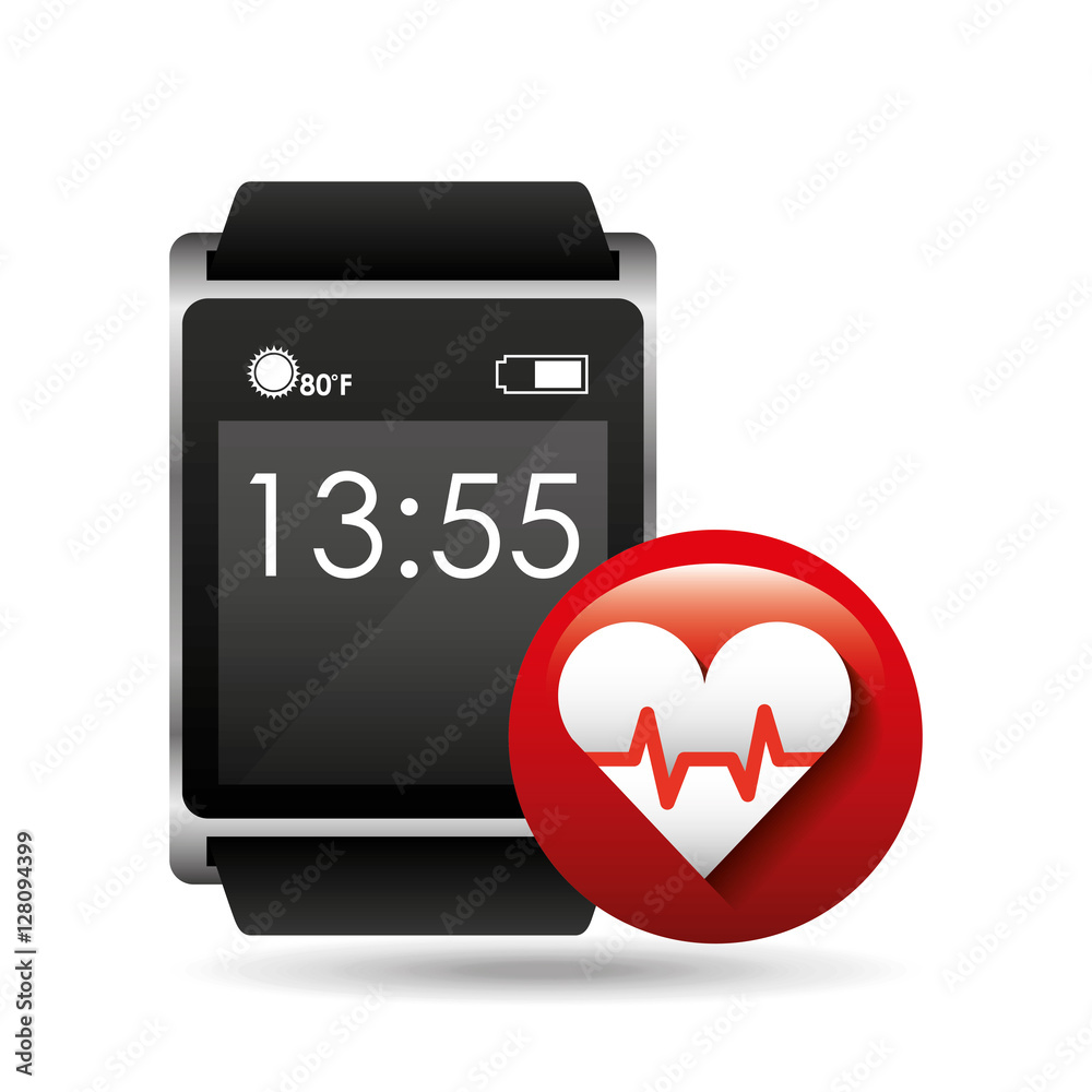 smart watch concept heart rate social media vector illustration eps 10 smart watch concept heart rate social media vector illustration eps 10