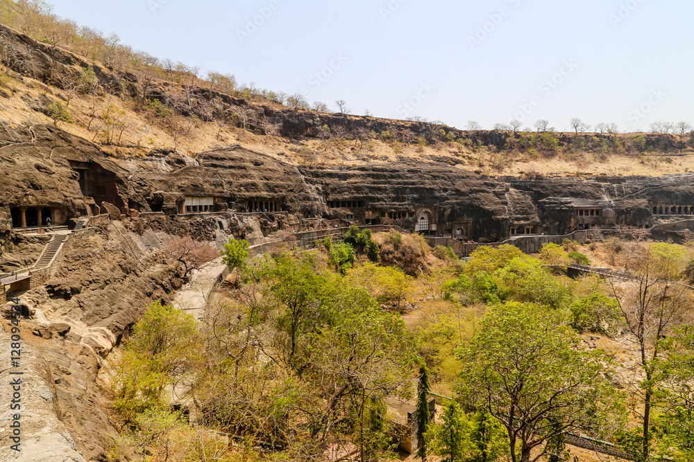 Ajanta caves, panoramic view, Aurangabad, Maharashtra, India