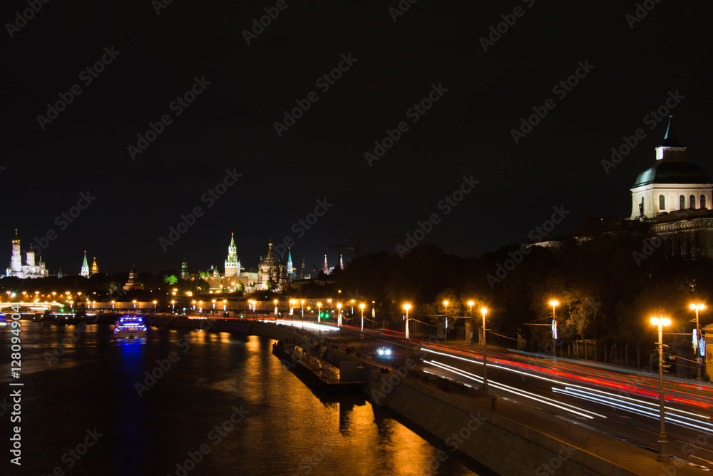 towers of Kremlin at night