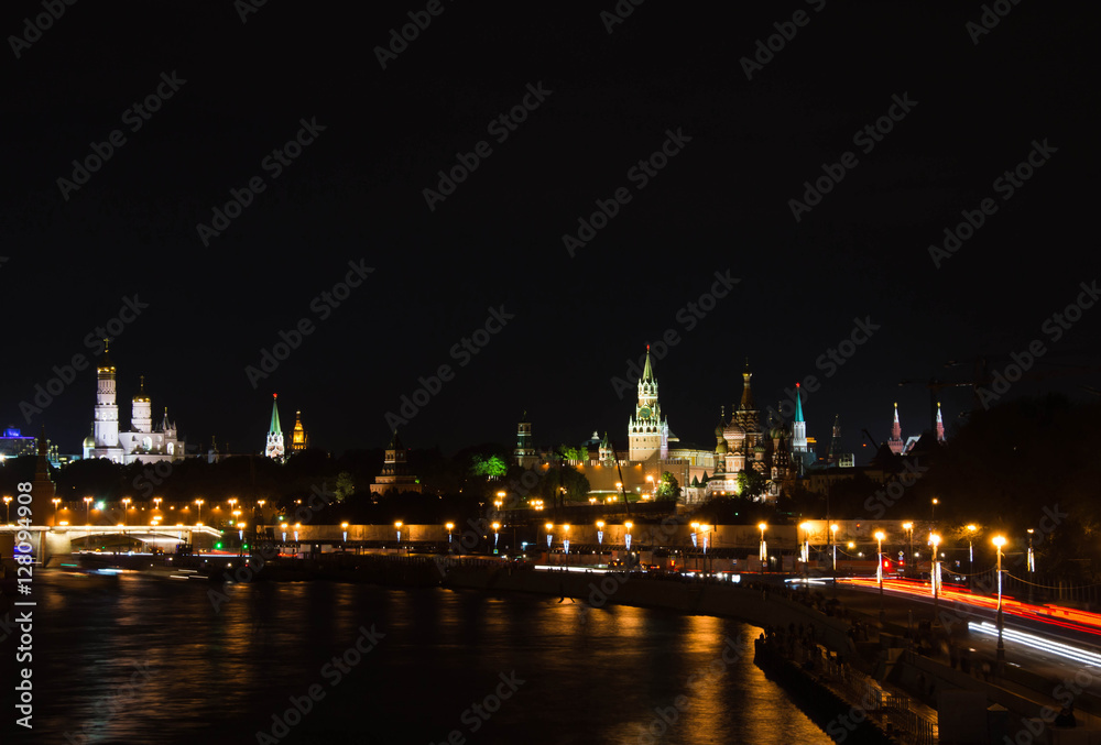 towers of Kremlin in the evening