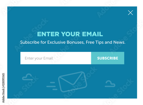 Design of the website form for email subscribe