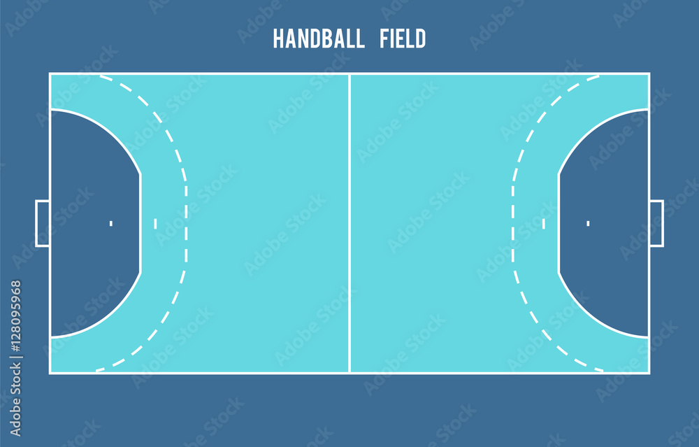 Handball court or field. Top view vector illustration. Stock Vector