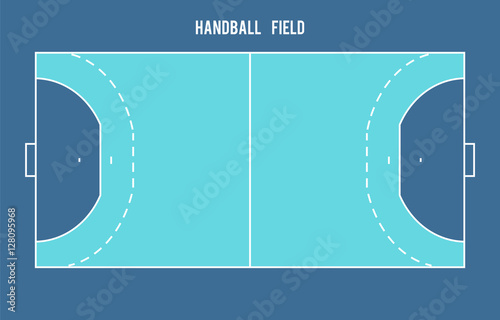 Handball court or field. Top view vector illustration.