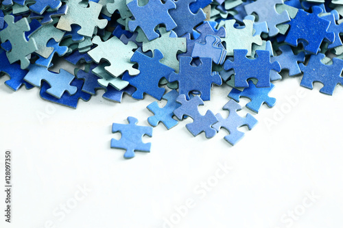 blue puzzle background with space for your text