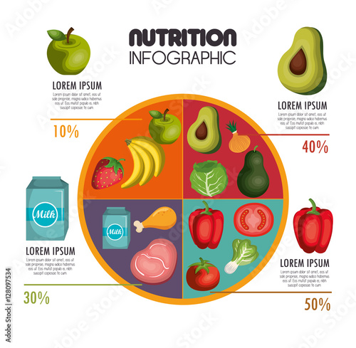 nutrition food infographic icons vector illustration eps 10