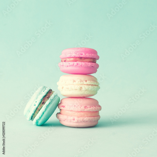 Vintage Pastel Colored French Macarons