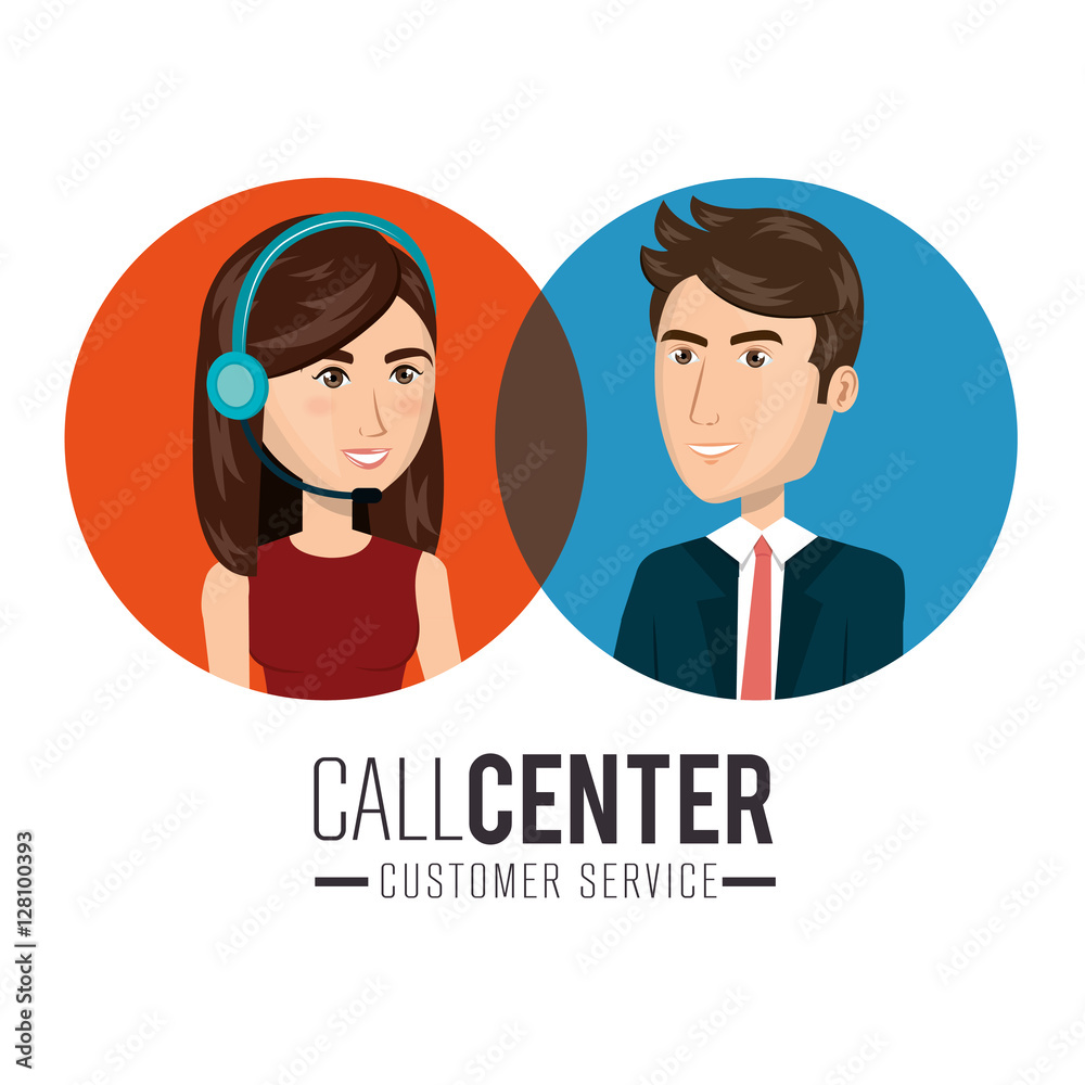 call center customer service vector illustration design