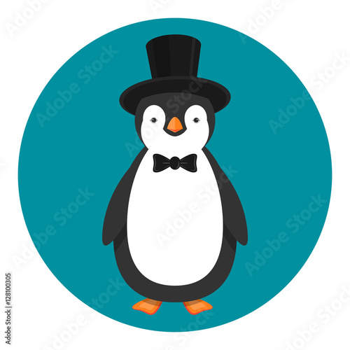 penguin in top hat and bow tie