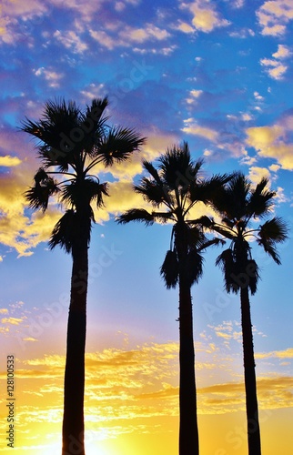 Spectacular sunset beach ocean and clouds