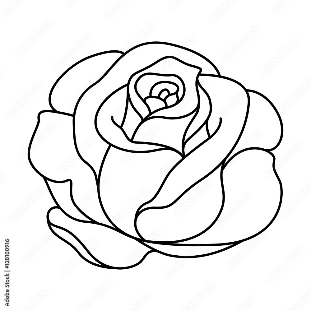 Naklejka premium silhouette of black and white rose