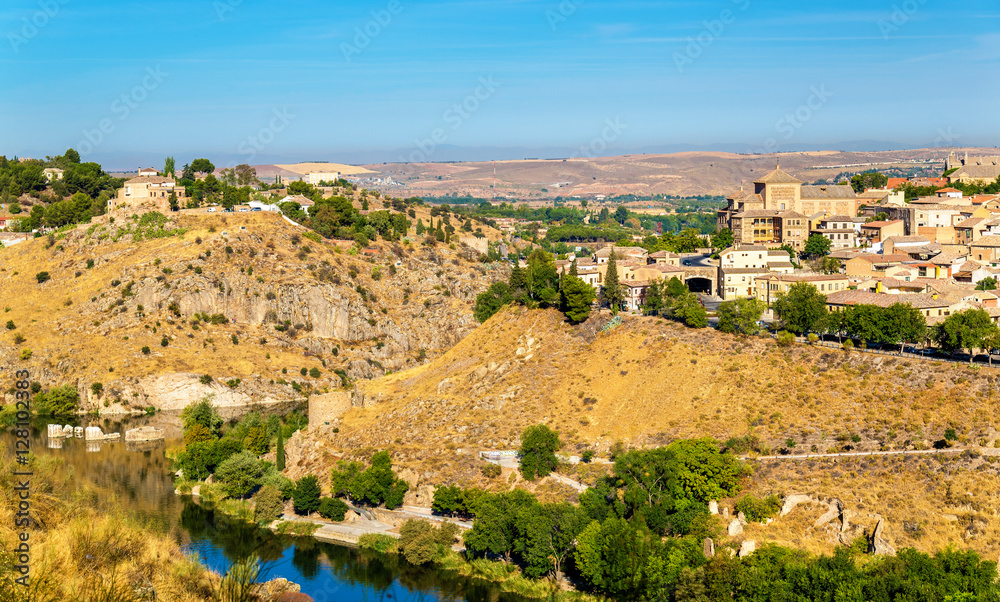 View of Toledo above the Tagus River in Spain