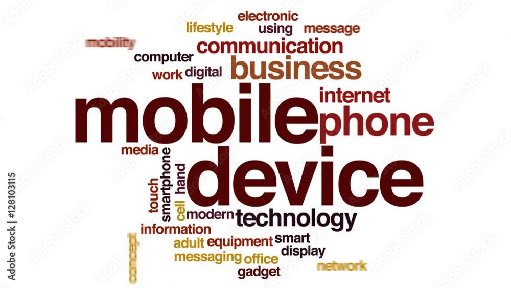 Mobile device animated word cloud. Mobile device animated word cloud.