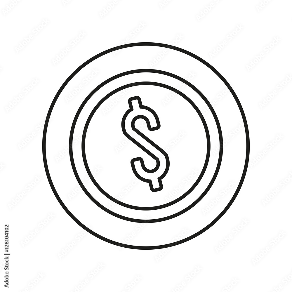 Coin icon. Money financial item commerce and market theme. Isolated design. Vector illustration Coin icon. Money financial item commerce and market theme. Isolated design. Vector illustration