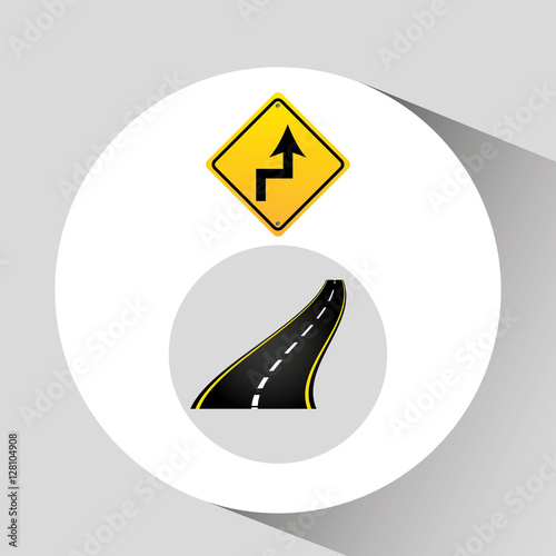 curves road sign concept asphalt graphic vector illustration eps 10