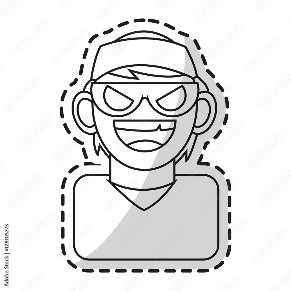 Obraz premium Hacker icon. Security system warning protection and danger theme. Isolated design. Vector illustration
