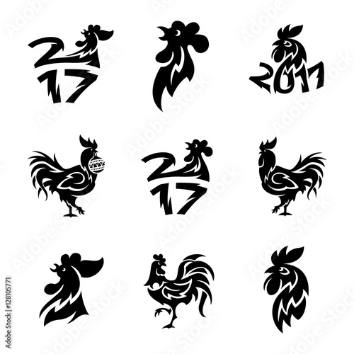Wallpaper Mural Rooster logo icons vector illustration Torontodigital.ca