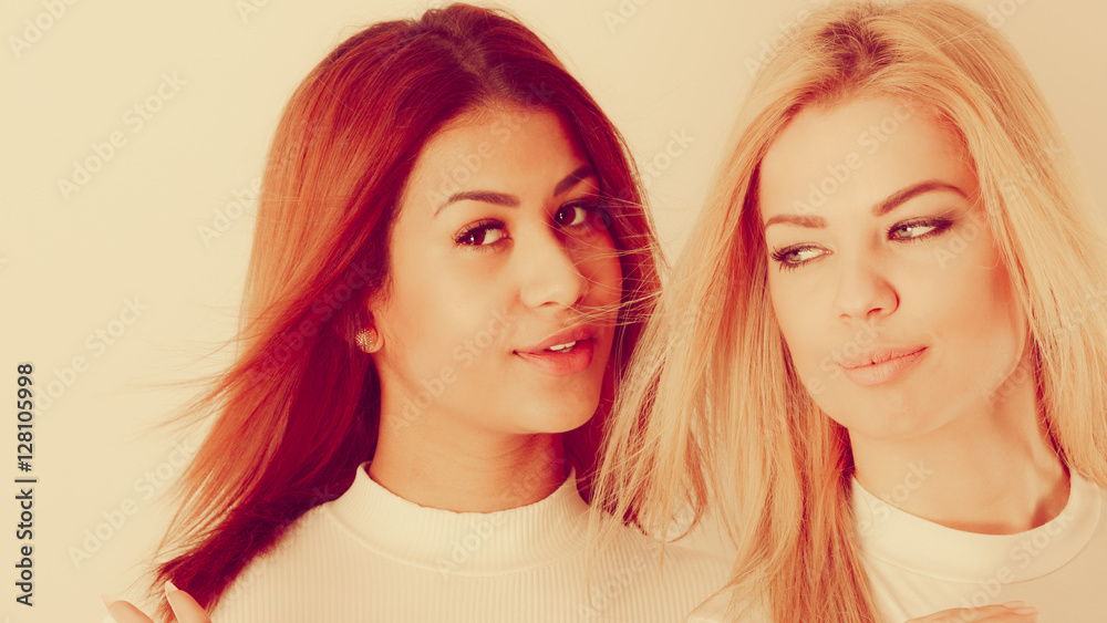 Blonde and girl together. Blonde and girl together.