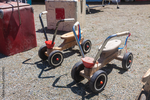 Old tricycles for children, vintage toys