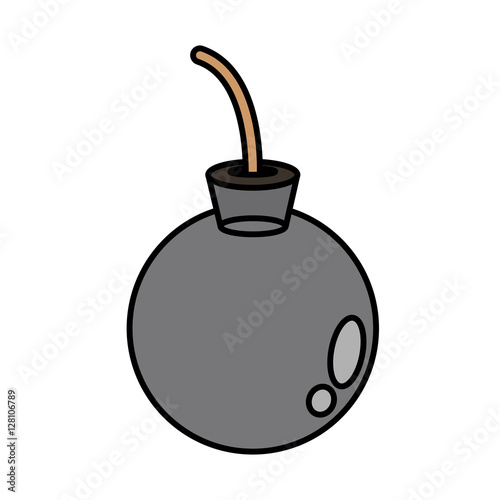 Bomb icon. Explosion military weapon and destruction theme. Isolated design. Vector illustration