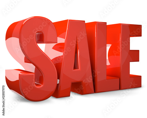 sale 3d render bold sale font