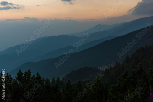 Amazing sunset Landscape of nothen part of Pirin mountain near Sinanitsa peak, Bulgaria