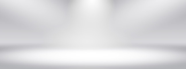 Simple white wide screen gradients light Blurred Background,Easy to make beauty pretty copy spaces as contemporary backdrop design