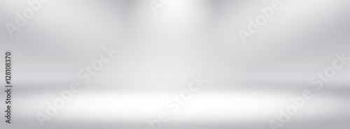 Simple white wide screen gradients light Blurred Background,Easy to make beauty pretty copy spaces as contemporary backdrop design