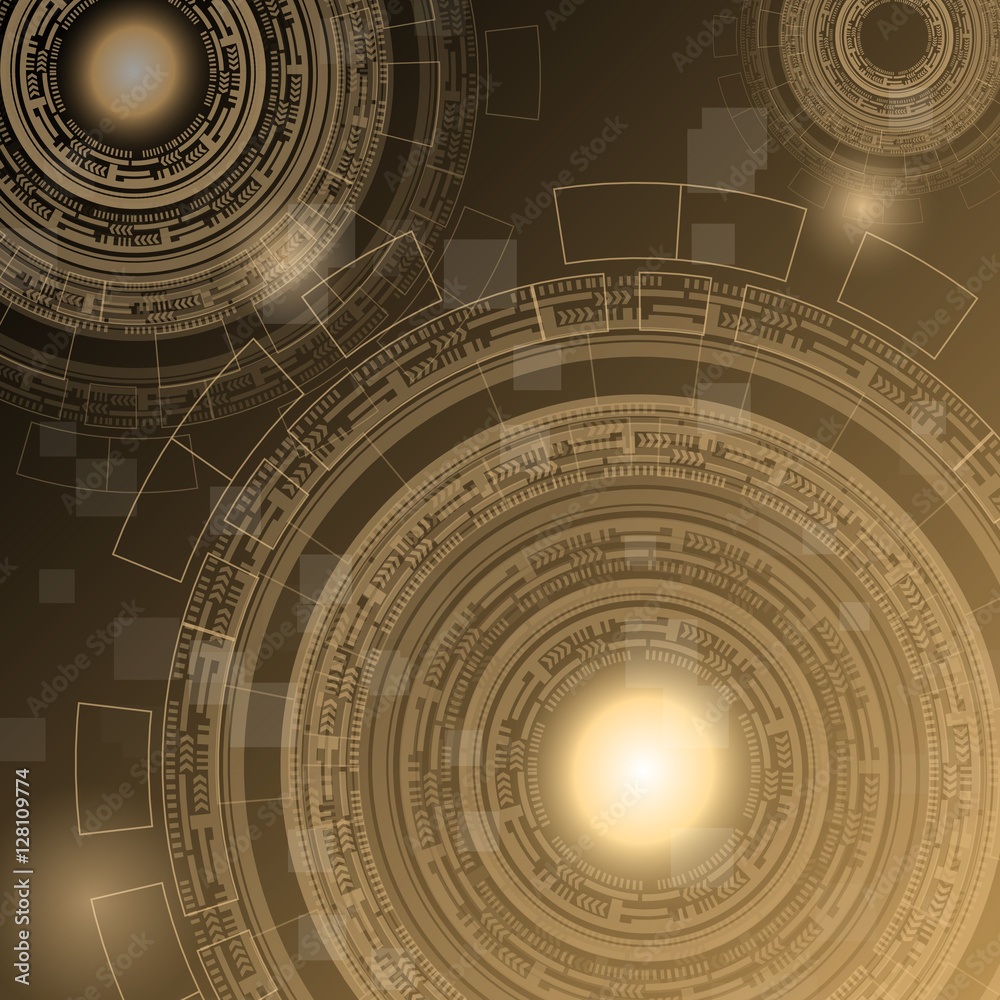 Obraz premium Abstract dark brown technology futuristic background