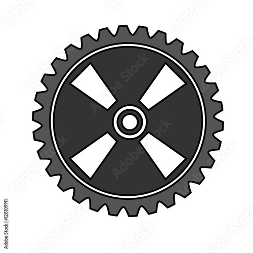 Gear icon. machine part technology and industry theme. Isolated design. Vector illustration