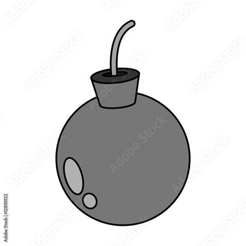Bomb icon. Explosion military weapon and destruction theme. Isolated design. Vector illustration