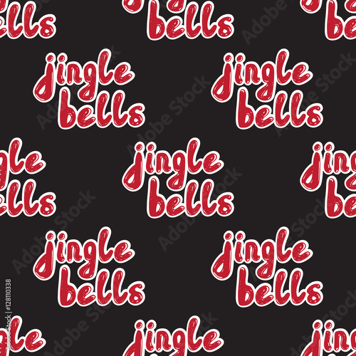 Seamless pattern with Handwritten calligraphy - Jingle bells.