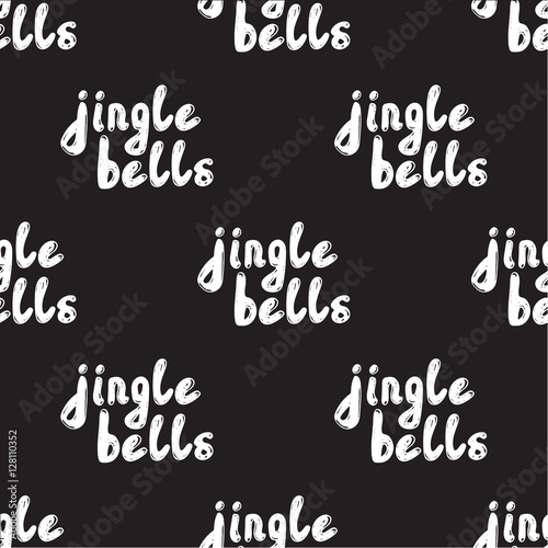 Seamless pattern with Handwritten calligraphy - Jingle bells.
