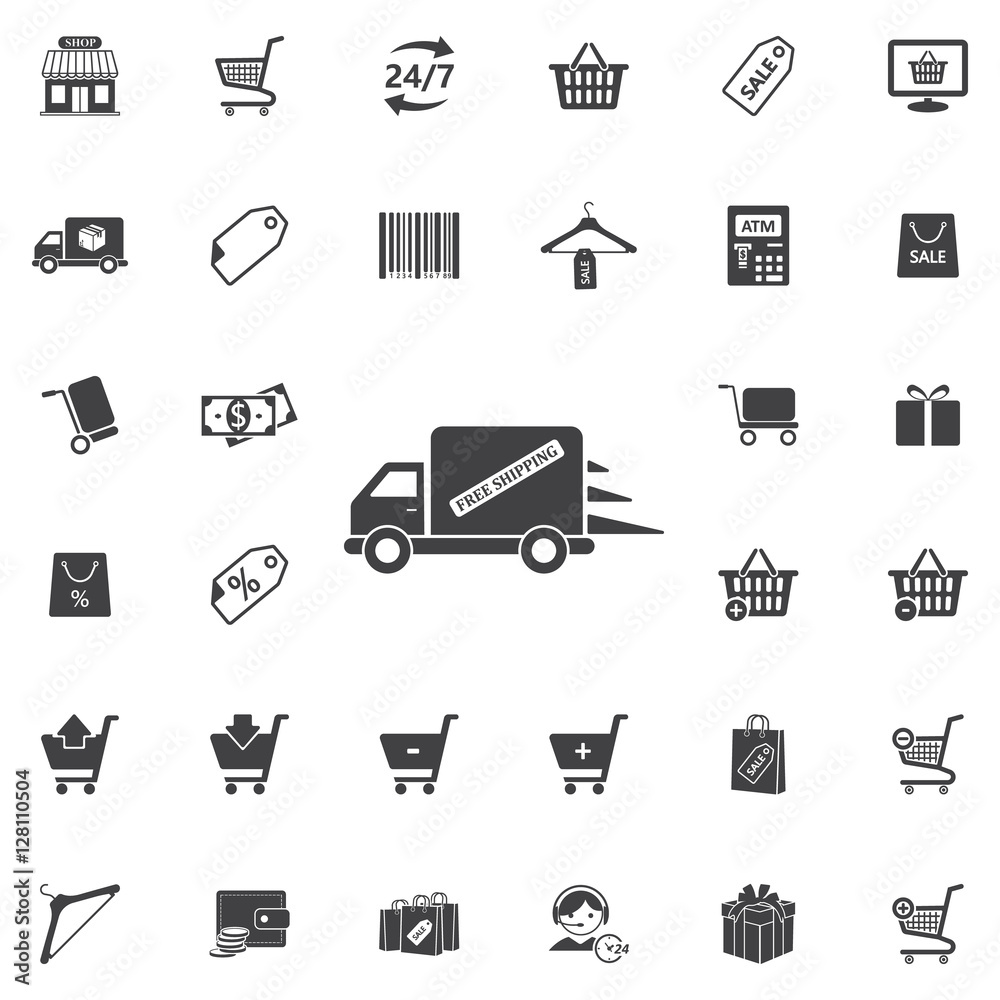 Fast delivery truck on the white background Fast delivery truck on the white background