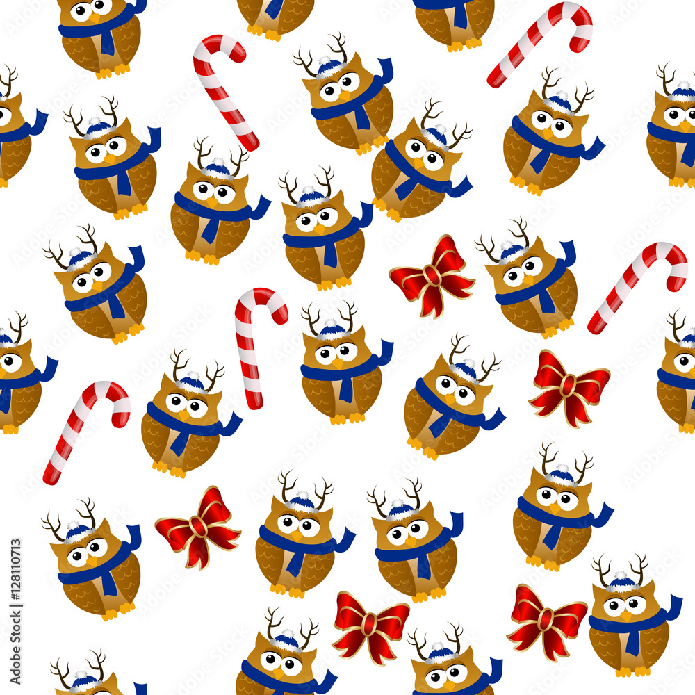 christmas owl in santa hat christmas owl in santa hat