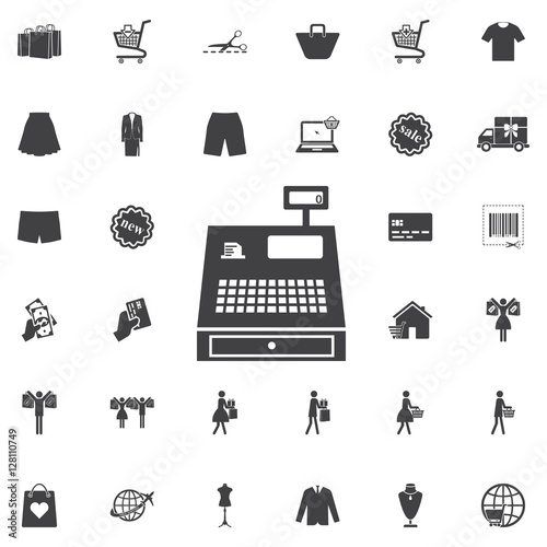 Cashbox vector toolbar icon for software design. Style is a grad
