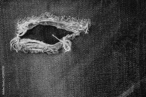 Black torn denim texture.