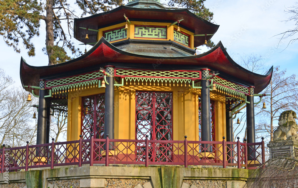 L Isle Adam, France - december 28 2015 : picturesque city in win Stock