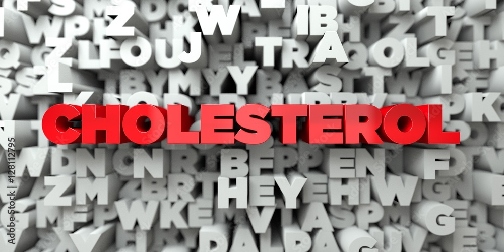 CHOLESTEROL - Red text on typography background - 3D rendered royalty free stock image. This image can be used for an online website banner ad or a print postcard. CHOLESTEROL - Red text on typography background - 3D rendered royalty free stock image. This image can be used for an online website banner ad or a print postcard.
