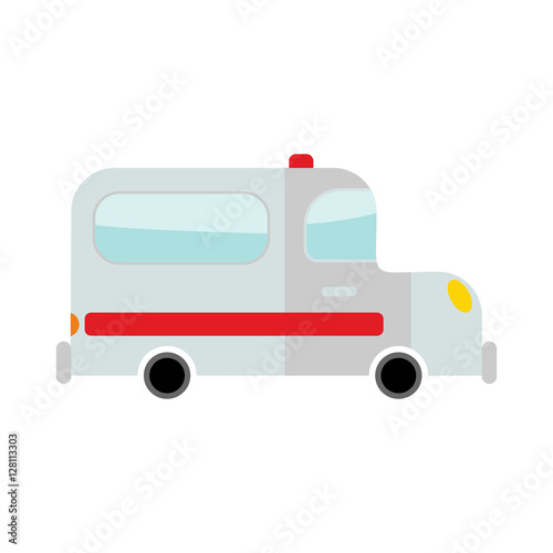 Ambulance isolated. Transport on white background. Car in cartoo