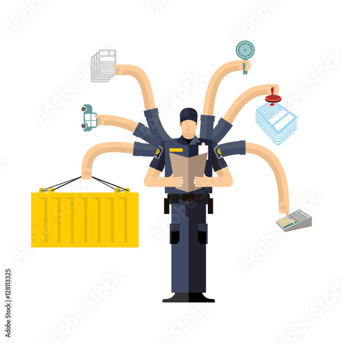 Canada Border Services Agency work. CBSA clerk. Customs officer
