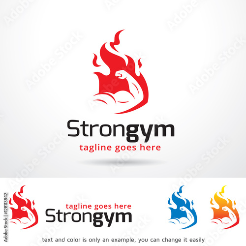 Strong Gym Logo Template Design Vector