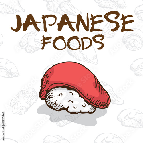  japan food sushi drawing graphic  design objects