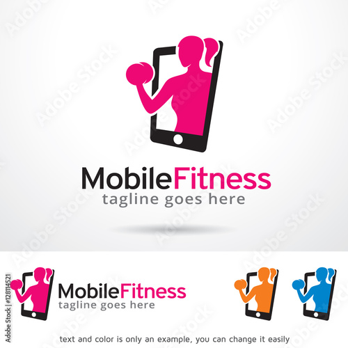 Mobile Fitness Logo Template Design Vector