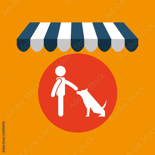 pet shop with avatar dog obedience vector illustration eps 10