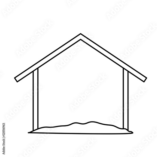 Holy house icon. Nativity merry christmas season and decoration theme. Isolated design. Vector illustration