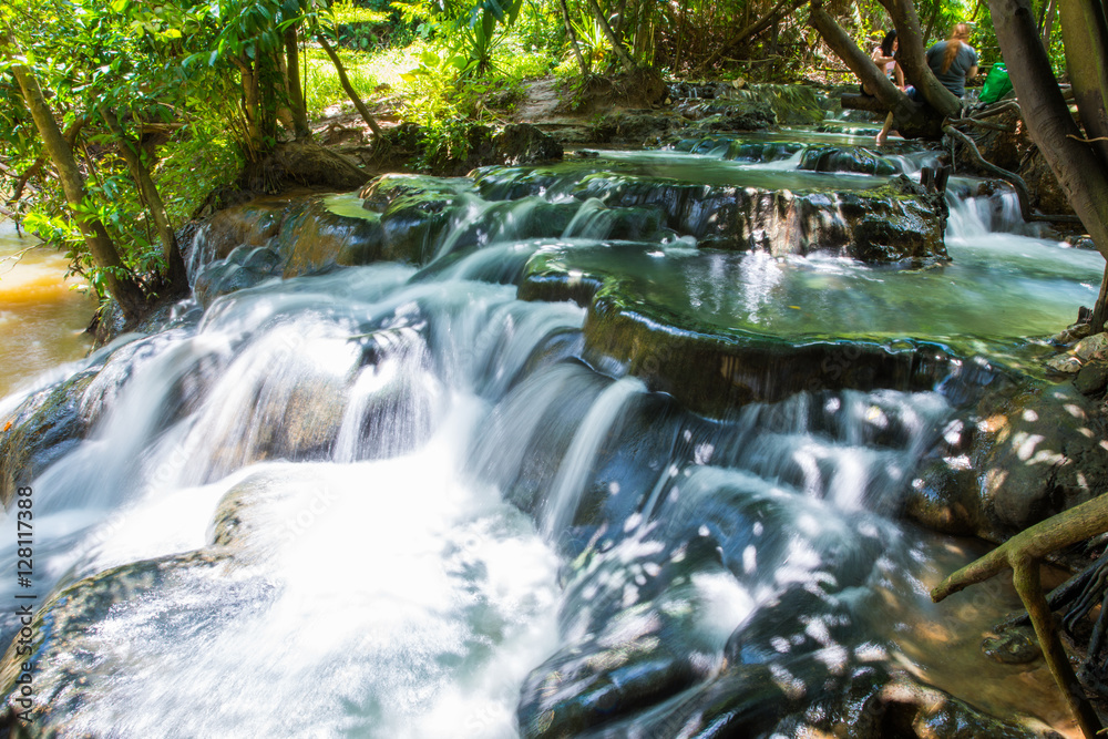 Fototapeta premium Hot spring waterfall at Khlong Thom Nuea, Krabi