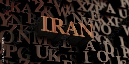 Iran - Wooden 3D rendered letters/message. Can be used for an online banner ad or a print postcard.
