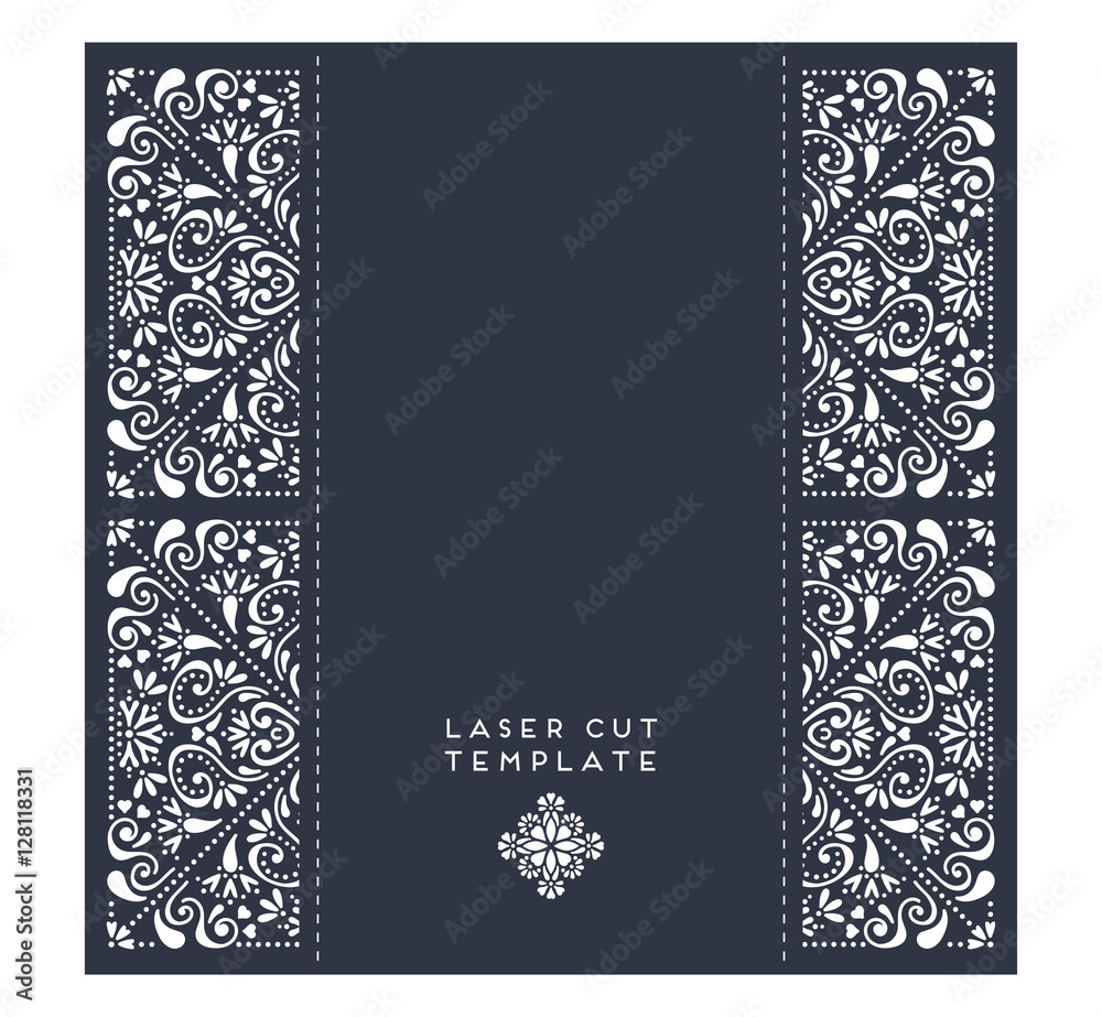 Vector wedding card laser cut template Stock Vector | Adobe Stock