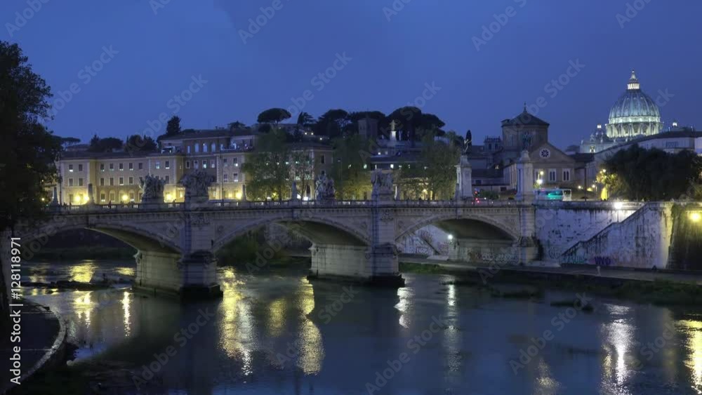 Time Lapse Shot of River Tiber and Vatican in Rome Time Lapse Shot of River Tiber and Vatican in Rome