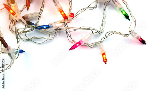 Christmas lights isolated on white background